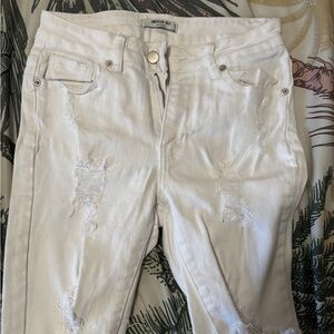 American Rag White Distressed Jeans Shorts